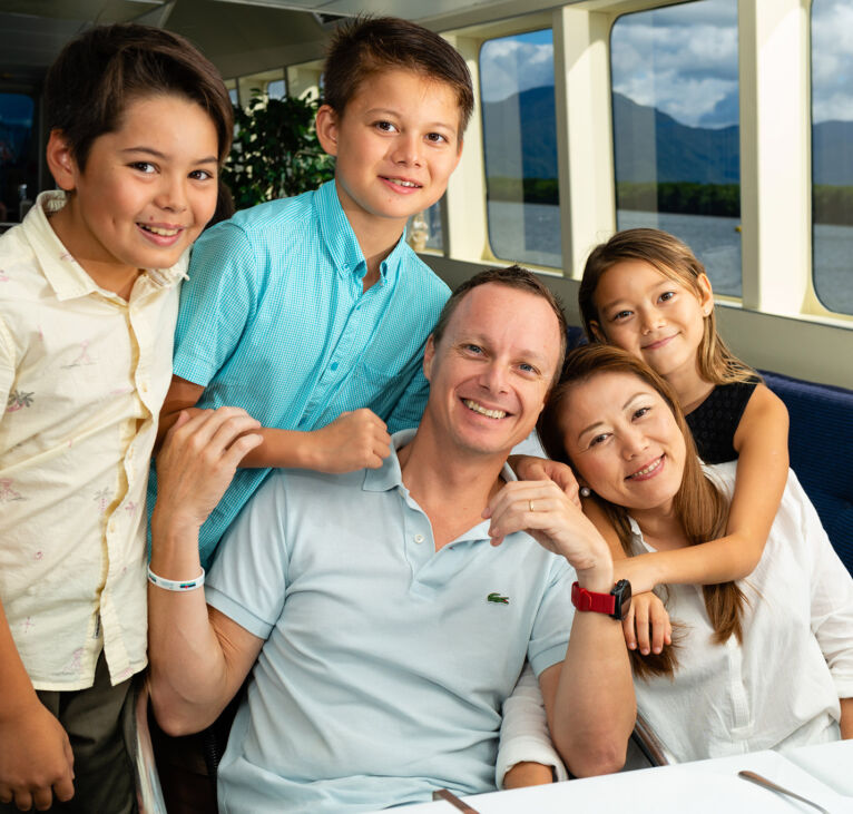 Spirit of Cairns Father's Day lunch cruise family group