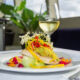 Spirit of Cairns dinner cruise - herb crusted barramundi with miso hollandaise and bok choy